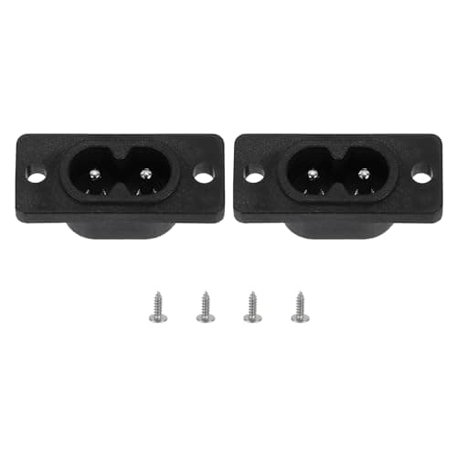 Image of sourcing map C8 Panel Mount Plug Adapter 250V AC 2.5A 2 Pins IEC Inlet Module Plug Power Socket Straight with Screws 2 Pcs