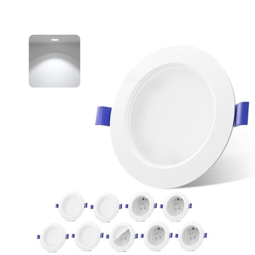 Image of novapollo 9W LED Recessed Ceiling Lights 10 Pack - 720 LM Ceiling Spotlights, 6500K Cool White Light, Cut Φ120mm, Ultra Slim Easy Install LED Downlights Ceiling for Office Living Room UK CA Certified