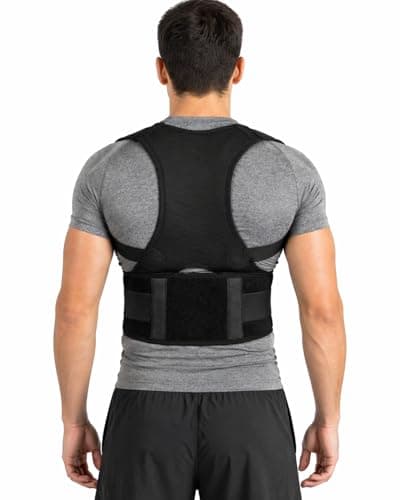Image of PRO 11 WELLBEING Posture Corrector for Men & Women - Comfortable Upper Back Brace, Adjustable Back Straightener Support for Shoulder, Neck & Back. 3 Designs (Black)