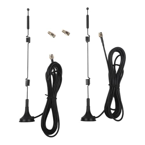 Image of EasyByMall 2 Pack Dual Band WiFi Antenna 9dBi High Gain 5GHz 5.8GHz Omnidirectional with 10ft RP-SMA Male Cable for Wireless Router Network Card