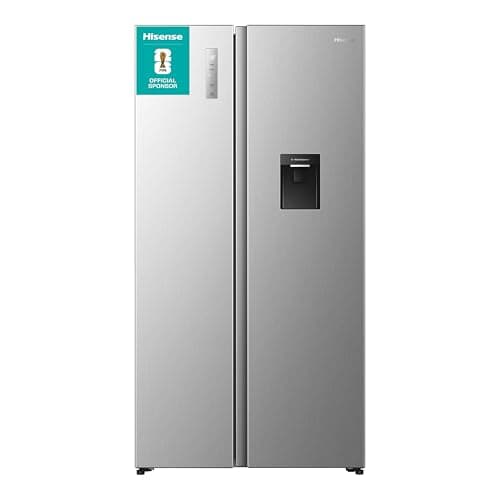 Image of Hisense PureFlat 541L American Fridge Freezer RS3P558NMID - with Non-Plumbed Water Dispenser, Silver - D Rated