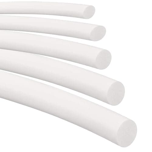 Image of Stubotar Silicone Foam Seal Strip Dia 15mm x 10M Long, Round Solid Sponge White Strip Soft Durable for DIY, Seal, Foam Tubing