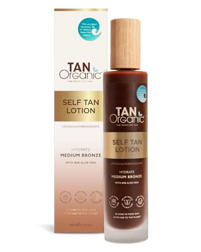 Image of TanOrganic Self Tanning Lotion 100ml | Natural Organic Fake Tan for Face & Body | Vegan Streak-Free Self Tan with Aloe Vera & Argan Oil
