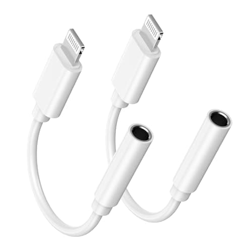 Image of [Apple MFi Certified] Apple Lightning to 3.5 mm Headphone Jack Adapter for iPhone, 2 Pack iPhone Headphone Adaptor 3.5mm Aux Audio Converter Adapter Dongle Compatible with iPhone 14 13 12 11 XS XR X 8