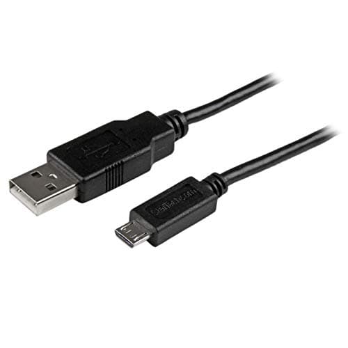 Image of StarTech.com USBAUB2MBK 2 m Mobile Charge Sync USB to Slim Micro USB Cable, Smartphones and Tablets, A to Micro B M/M, Thin Micro USB Charging Cable
