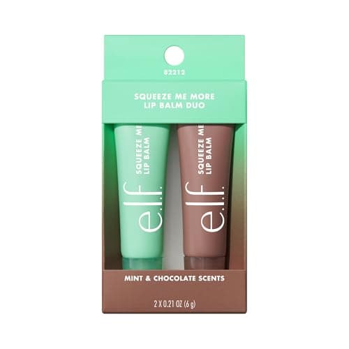 Image of e.l.f. Squeeze Me Lip Balm Duo, Moisturizing Lip Balm for a Sheer Tint of Colour, Infused with Hyaluronic Acid, Vegan & Cruelty-Free, MINT/CHOCOLATE