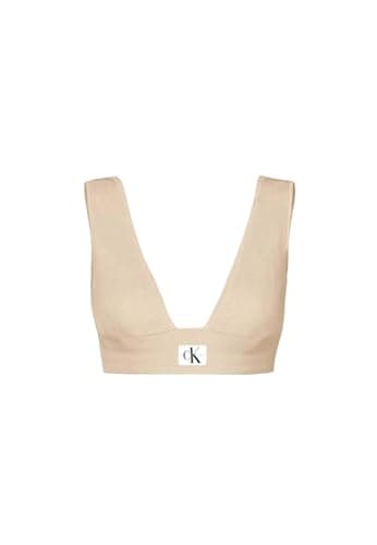 Image of Calvin Klein Jeans Women Variegated Rib Sweater Bralette Cardigans Beige, M
