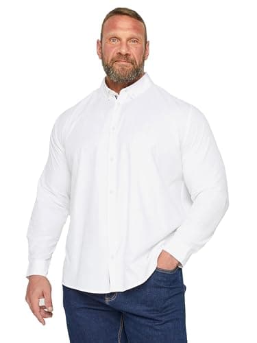 Image of BadRhino Big & Tall Poplin Shirt - Men's - Plus Size Curve White