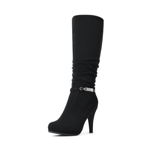 Image of DREAM PAIRS Women's Knee-High Boots - Classic Comfort,Size 7,Black,SARAH