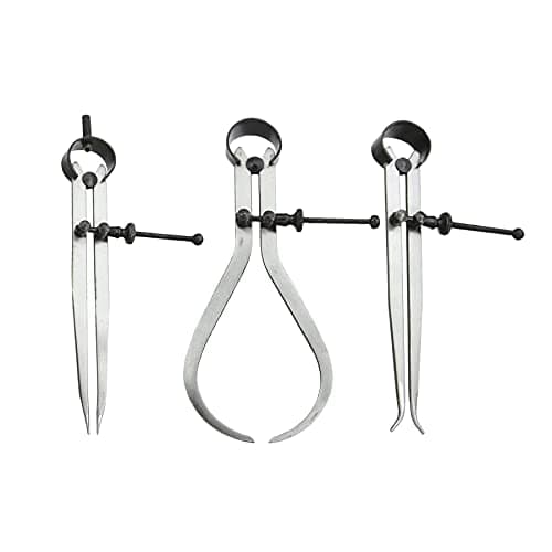 Image of Dapetz ® 3 Piece 6" 150mm Spring Calliper Set - Alloy Steel Heat Treated Points Inside Outside & Divide - Industrial Engineer Measuring Tools