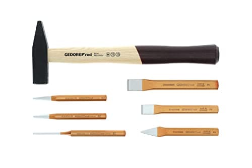 Image of GEDORE red Hammer and chisel set, 7-pc. set, Complete, Tool case for craftsmen, in Foam module, R22150019
