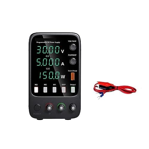 Image of Adjustable DC Power Supply Lab Programmable Memory Function Bench Source Voltage Regulator Switch Easy Accurate Adjustment(30V 5A)