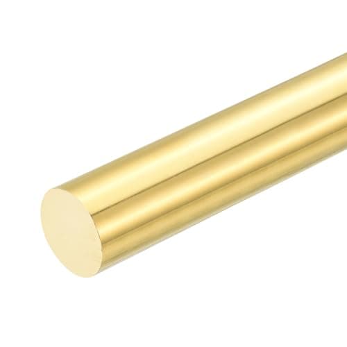 Image of sourcing map 1 Pcs 1"(25mm) Dia Brass Solid Round Rod, 4"(102mm) Length H62 Brass Lathe Bar Stock Round Brass Rod for DIY Crafts Industry Construction
