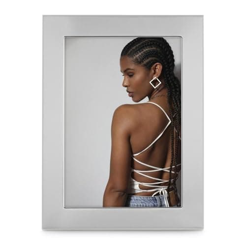 Image of Hama Picture Frame 13 x 18 cm Wide Photo Frame, Portrait Frame, Portrait Format, Landscape Format, for Hanging, Standing, Velvet Backing, Glass Pane, Picture Size 13 x 18 cm, Silver