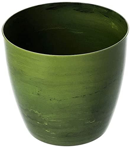 Image of B2C Flower Pots 6 Colours 4 sizes Marble Plastic Plant Pots Planter Deco (14cm, Green Marble)