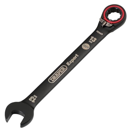 Image of Draper 03903 Expert HI-TORQ Metric Reversible Ratchet Combination Spanner, 13mm, Black
