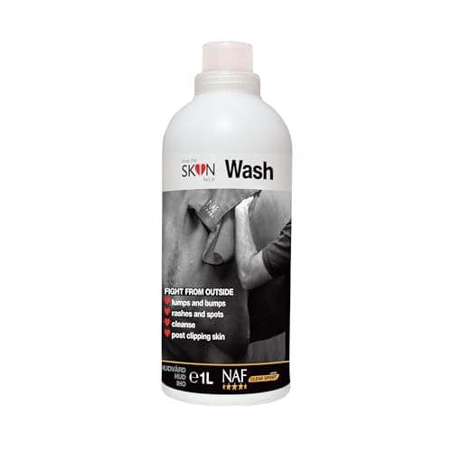 Image of NAF Love The Skin He's In Skin Wash 1L – Gentle No-Rinse Wash for Horses – Soothes Irritated or Sensitive Skin – With Aloe Vera & Tea Tree – Hot Cloth or Direct Use