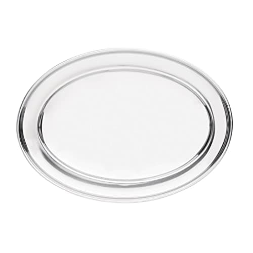 Image of Olympia Stainless Steel Oval Serving Tray 400 mm, Silver, Size: 400(W) x 270(D)mm | 15 3/4 x 10 3/4 inch, Polished Stainless Steel Tray, Stackable, Dishwasher Safe, K365