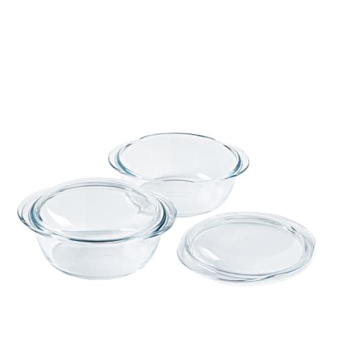 Image of Pyrex® | Borosilicate Glass Casserole | Set of 2 | Steamer, Quick and Tasty Cooking, Microwave and Dishwasher Safe (2 Pack 1.6L) Casserole Dishes (2 x 1,6L)
