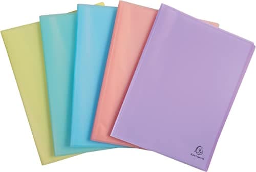Image of Exacompta - Ref 88370E - Chromaline Translucent Pastel PP Welded Display Books - 240 x 320mm in Size, Suitable for A4 Sized Documents, 30 Pockets, 60 Viewing Pages - Random Colour