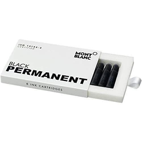 Image of MONTBLANC INK CART PERMANENT BLACK 1PACK=8CART PF BRAND