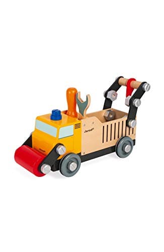 Image of Janod - My First Construction Game - FSC Wooden Construction Truck - 43 Pieces - Easy to Assemble - 3 Years + - J06470