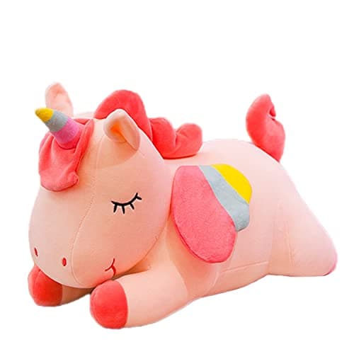 Image of Kekeso Stuffed Unicorn Animal Plush Toys Soft Cuddle Pillow Doll Cartoon Unicorn Plush Gifts for Boys Girls (Pink, 25cm/9.84inch)