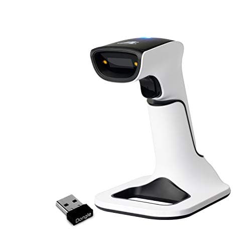 Image of ScanAvenger Wireless Portable 1D&2D with Stand Bluetooth Barcode Scanner: 3-in-1 Vibration, Cordless, Rechargeable Scan Gun for Inventory Management - Handheld, USB Bar Code/QR Reader Hand Scanners