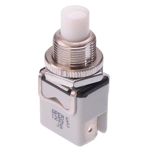 Image of 1233C7/1 APEM Off-(On) White Momentay Push Button Switch SPST-NO 3A