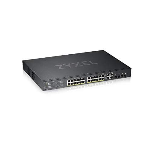 Image of Zyxel 24 Port PoE Switch | Smart Managed | Gigabit Network Ethernet Switch | 24x GbE PoE+ with 375W Budget + 4x SFP GbE Combo Ports | Rack Mount | Smart Fan | Hybrid Mode Nebula Cloud | GS1920-24HPv2