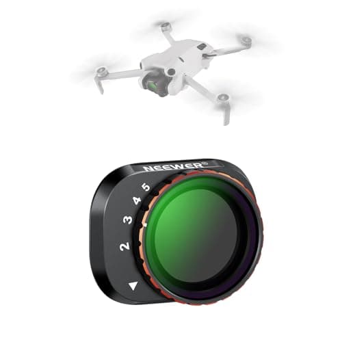 Image of NEEWER Variable ND Filter Compatible with DJI Mini 4 Pro, ND2-32 1-5 Stops Snap On Multicoated HD Optical Glass Metal Slim Frame Drone Camera Lens Accessories for Photography Video Recording