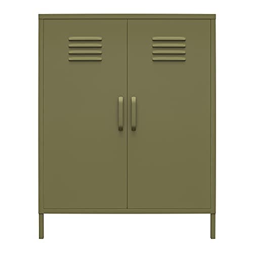 Image of DHP Furniture Bradford 2 Door Metal Storage Cabinet Green