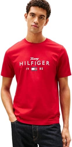 Image of Tommy Hilfiger Men Brand Love Big Hilfiger TEE MW0MW41455 S/S T-Shirt, RED, M