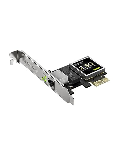 Image of BrosTrend 2.5 Gigabit PCIe Network Card, Ethernet Network Adapter PCI Express Ethernet RJ45 2500/1000/100 Mbps, Extra Low-Profile Bracket for Windows 11/10, Windows Server/XP, NAS, Lifetime Protection