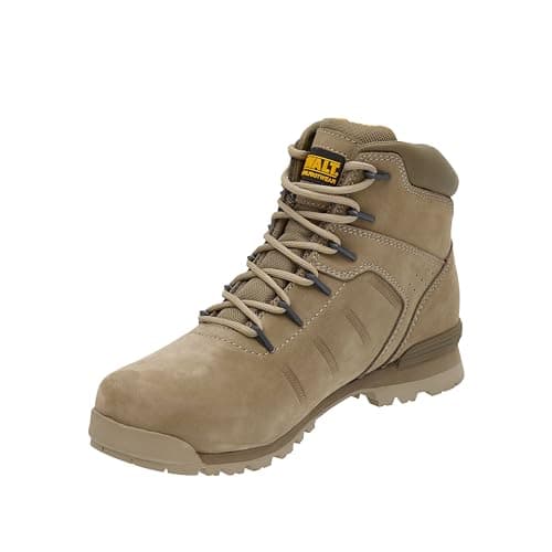 Image of DEWALT Carlisle Men's Nubuck Leather, Steel Safety Toe, Lightweight Work Boot, Stone, UK8