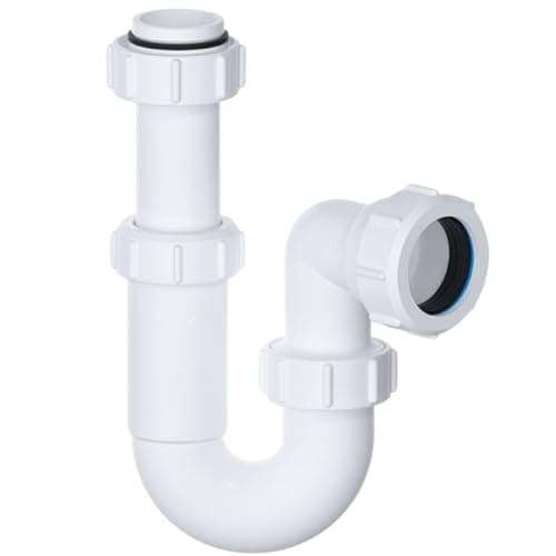Image of Hulthor 32mm Adjustable P Trap, Telescopic Sink Waste Trap with 76mm Seal, Universal 32mm Basin Trap for Bathroom Sink