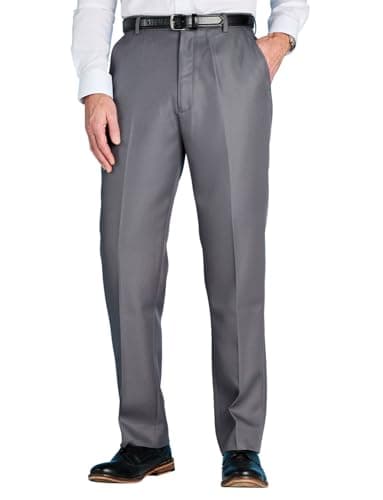 Image of Mens Quality Formal Smart Casual Work Trousers Home/Office Grey 34W x 31L
