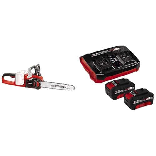Image of Einhell Power X-Change 36V Cordless Chainsaw with Battery (x2) and Charger - 14 Inch (35cm) Oregon Bar and Chain Saw - GP-LC 36/35 Li Battery Chainsaw + 2 x 4Ah Starter Kit
