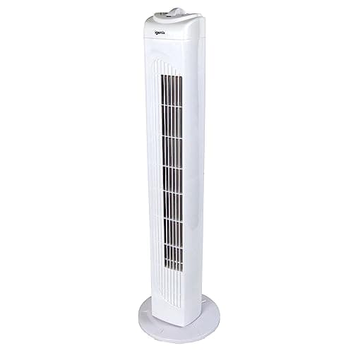 Image of Igenix DF0029 29-Inch Oscillating Tower Fan, 40W Powerful Airflow, 3 Speed Settings, Overheat Protection, Quiet Operation – Ideal for Home and Office Use – White