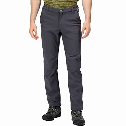 Image of Regatta Mens Fenton Softshell Walking Trousers Water Repellent Outdoor Hiking Grey