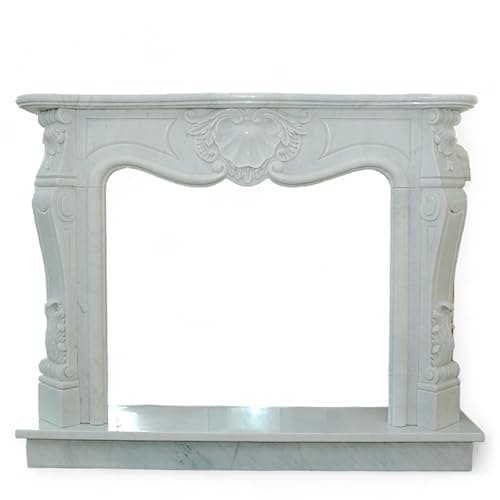 Image of CBAM Classic Fireplace Mantel Frame for White Marble Carrara Italian Marble Classic Fireplace Mantel Frame L 150 cm
