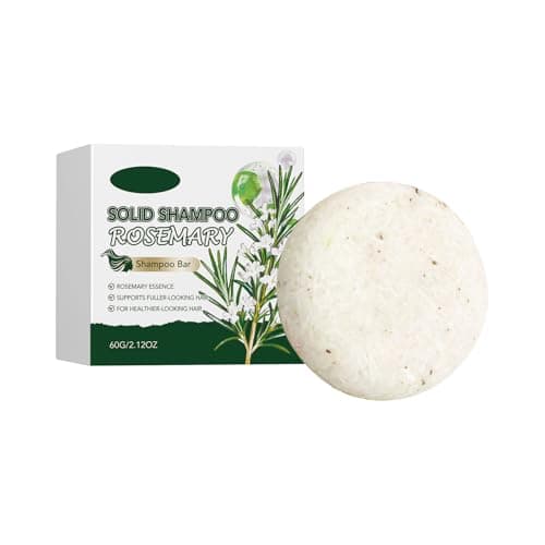 Image of Solid Shampoo Bar with Rosemary, 60g Travel-Friendly Natural Shampoo Bar, Gentle Cleansing for Oily & Dry Hair, Plastic Free Zero Waste Hair Care for Healthier Looking Hair (1-PC)