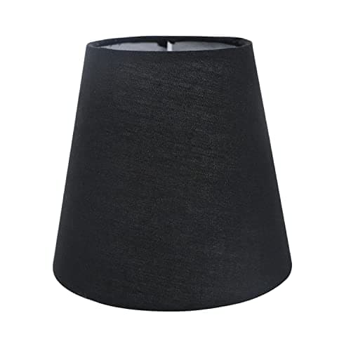 Image of Eastlion 5.5" E14 Screw Fabric Light Shade Candle Chandelier Lampshades Small Droplight Wall Lamp Shade,Black