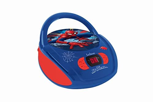 Image of Lexibook Marvel Spider-Man Peter Parker CD player, AUX-IN jack, AC or battery-operated, Blue/Red, RCD108SP_10