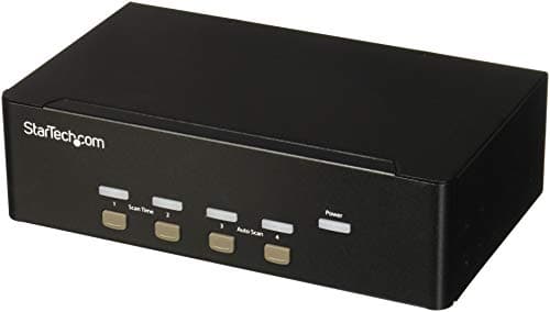 Image of StarTech.com 4 Port VGA KVM Switch - Dual VGA - Hot-key & Audio Support - 1920x1200 KVM Switch - KVM Video Switch (SV431DVGAU2A)