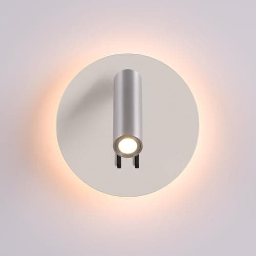 Image of DAWALIGHT Bedside Wall Lights 3W + 3W 3000K LED Adjustable Wall Reading Light with Separate Rocker Switch Wall Lamp Sconce for Bedroom Hallway Hotel Stairs, Aluminum