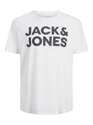 Image of Jack & Jones Men's Jjecaleb Varsity Tee SS O-Neck Noos T-Shirt, White, M