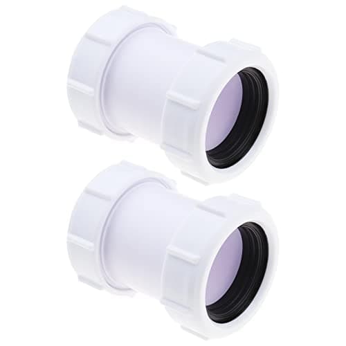 Image of EMSea 2PCS Straight Pipe Connector 40mm PP Waste Pipe 1/2 Compression Joiner Coupling for Bathtub Kitchen Sink Shower Tray Washing Machine Dishwasher Waste Pipes