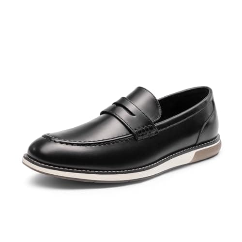 Image of Bruno Marc Men's Dress Penny Loafer Slip-on Shoes, Comfortable Walking and Business Shoes,Size 9,Black,SBLS2414M