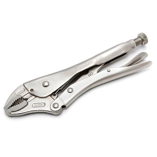 Image of SATA ST71103ST Curved Jaw Locking Pliers with Nickel Plated Steel Body and Angled Teeth for Better Grip